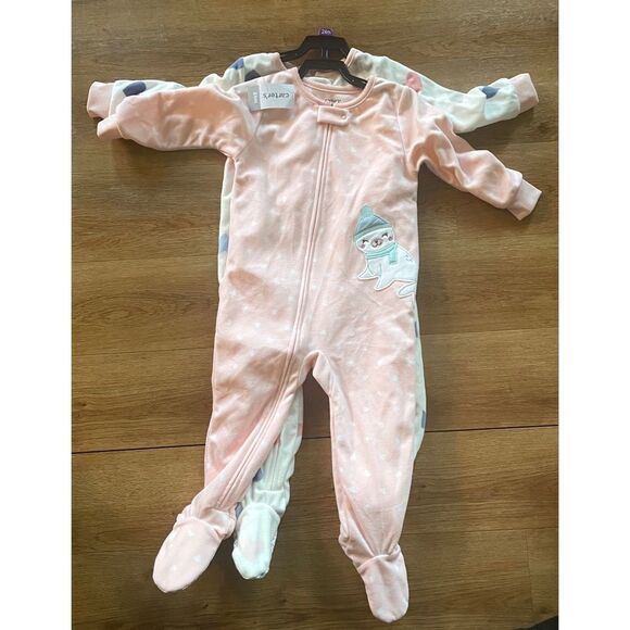 Cater’s Baby Girls Heart-Print Footed Pajamas 2-Pack NWT Size 24 Months - Picture 1 of 6
